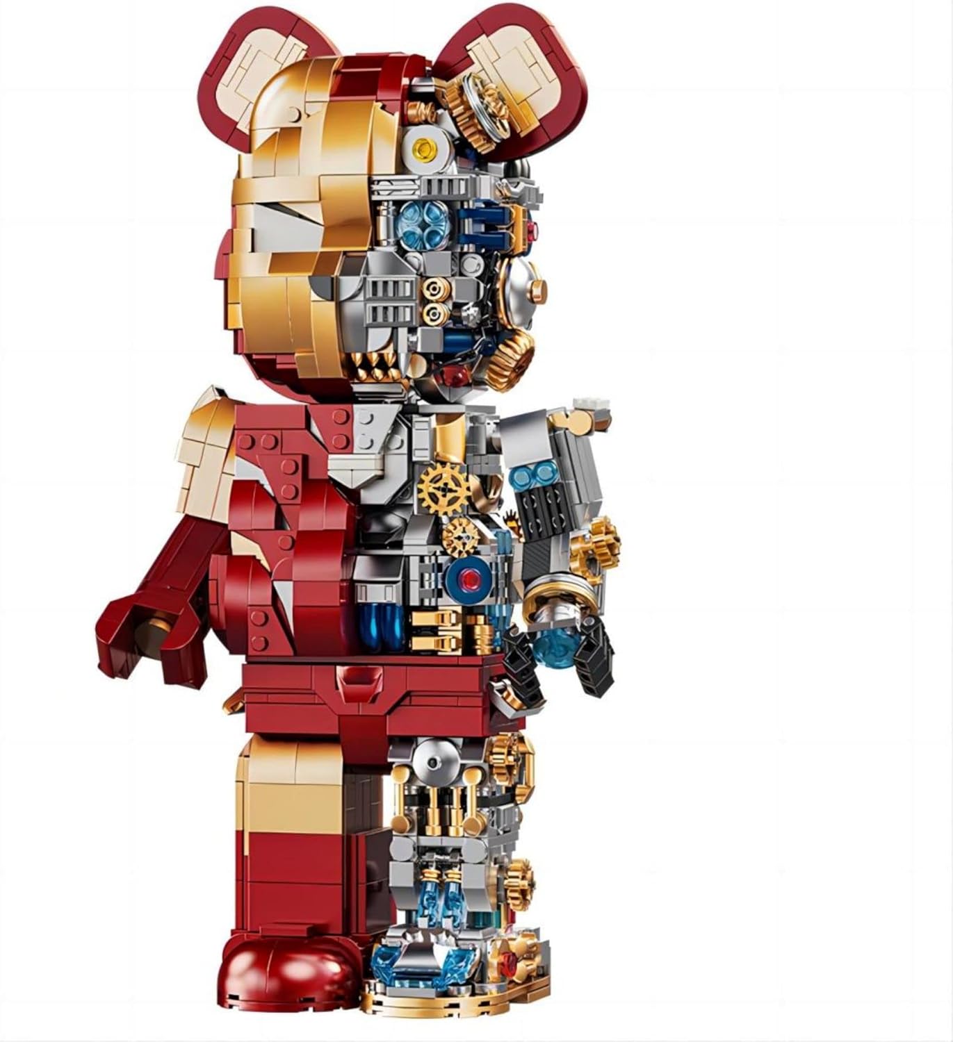 メカベアビルディングブロックキット 暴力的なクマのビルディングブロック コレクター収集品 ハーフメカディテールビルディングセット 大人&子供用 レゴ対応 (1647ピース)