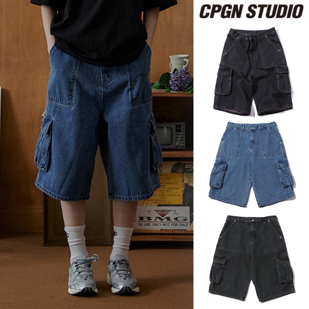 【CPGN STUDIO】 Bermuda Fatigue Cargo Denim Pants