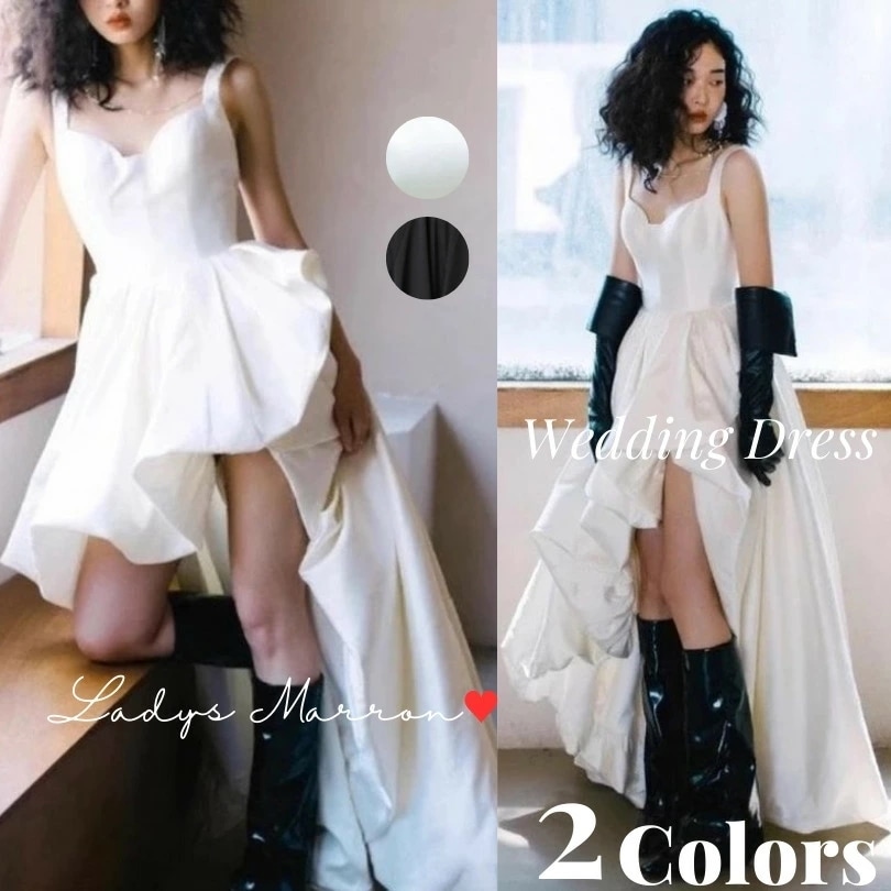 6月の新製品安い フィッシュテール ウェディングドレス ミニ ミニ丈 韓国 ショート丈 ウエディングドレス 白 前撮りドレス 結婚式 二次会ドレス 花嫁 白いドレス ミニスカ キャミソール キャミドレ