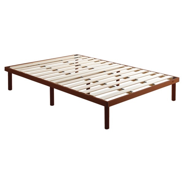 パイン材高さ2段階調整脚付きすのこベッド（ダブル） ブラウン 組立品