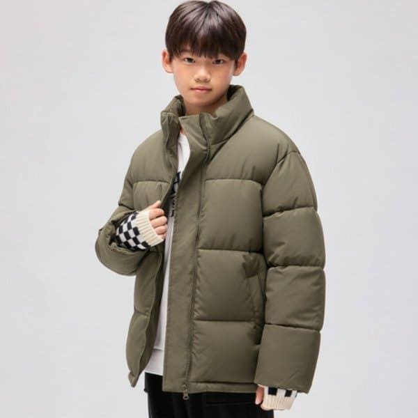 リネングリーンパファーパディングジャンパー