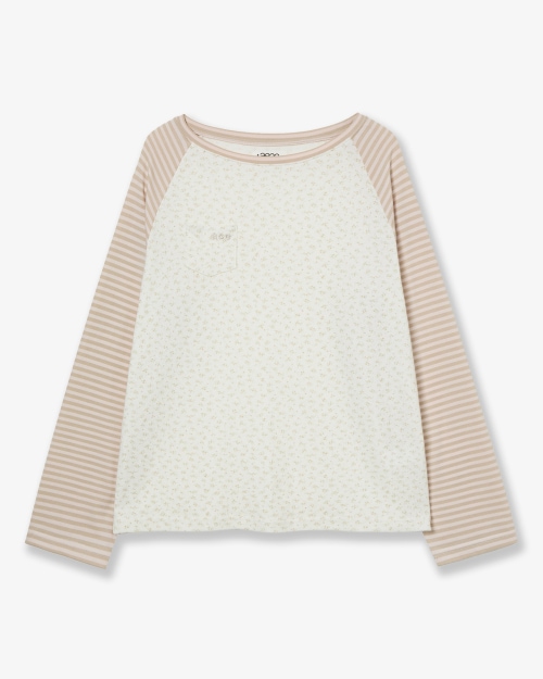 【AEAE】 COZY FLOWER RAGLAN LONG SLEEVE [BEIGE] 正規品