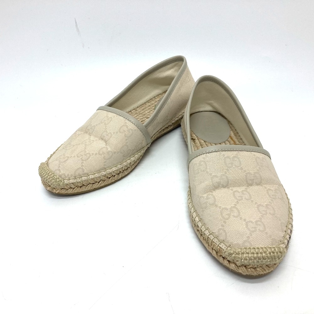 スリッポン 466902 GGキャンバス エスパドリーユ スリッポン キャンバス クリームベージュ ベージュ 17,424円