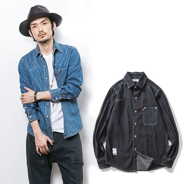 デニムシャツ メンズ パーカー デニムジャケット 長袖 ショート丈 春秋冬 ヴィンテージ