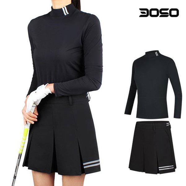 女性ゴルフコーディネート 春/夏 ゴルフTシャツ+ゴルフスカート セット/WLSHJ