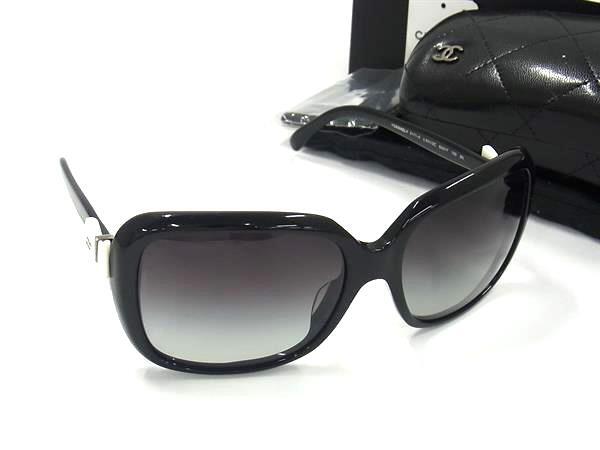シャネル アイウェア ココマーク リボン サングラス プラスチック 5171-A c.501/3C 6017 135 3N ブラック 伊達メガネ だてめがね 伊達眼鏡【本物保証】