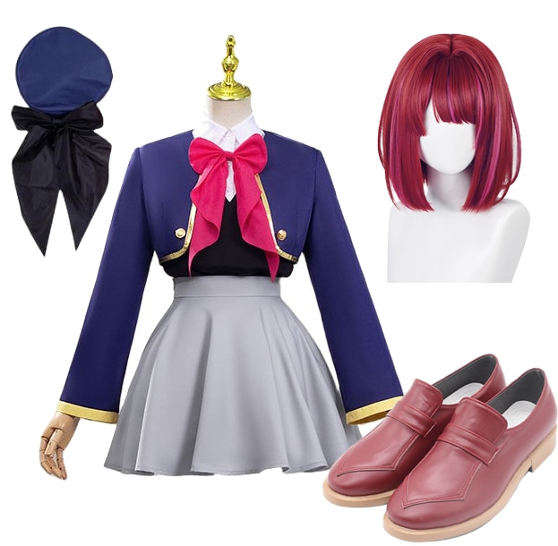 コスプレ衣装 ルビー 有馬かな ウィッグ 帽子 靴付き 制服 全セット 推しの子 イベント パーティー 変装 演出服 祝日 贈り物 クリスマス パーティー 文化祭