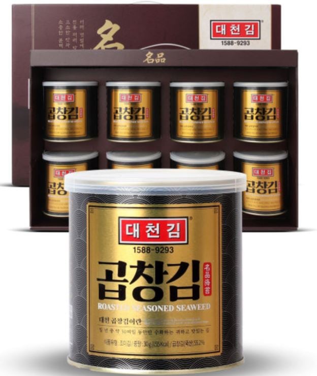【名品海苔】 コプチャン海苔ギフトセット 30g x 8缶 / 韓国大人気スペシャル海苔