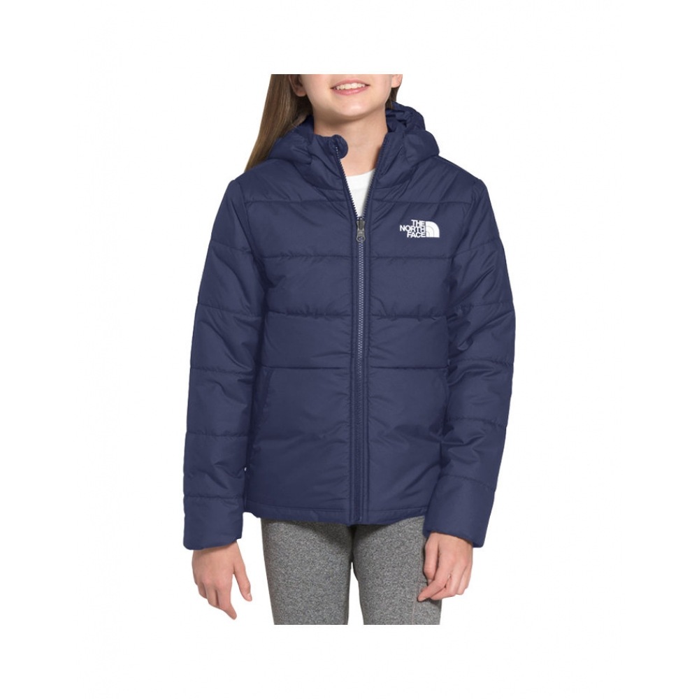 North Face 女の子用両面フード付きパッド入りジャケット
