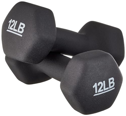 Amazonベーシック ダンベル ネオプレンダンベルブラック5.4kg (2個セット)フィットネス器具