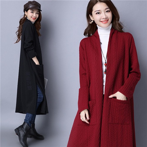 かわいい 防寒 コート レディース 秋冬 シンプル 女性 秋 カーディガン ゆったり 暖かい アウター ニットロングカーディガン カジュアル 大人 前開き ロングカーディガン Rsa11177056