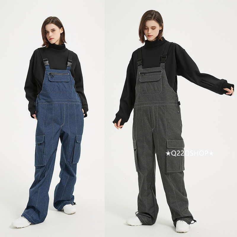 スノボウェア 2024 2025 単品パンツ メンズ レディース ズボン デニム ゆったり 無地 オーバーオール ウィンタースポーツ スノーボードウェア スキーウェア スノーウェア 防水防寒 韓国風 10,794円