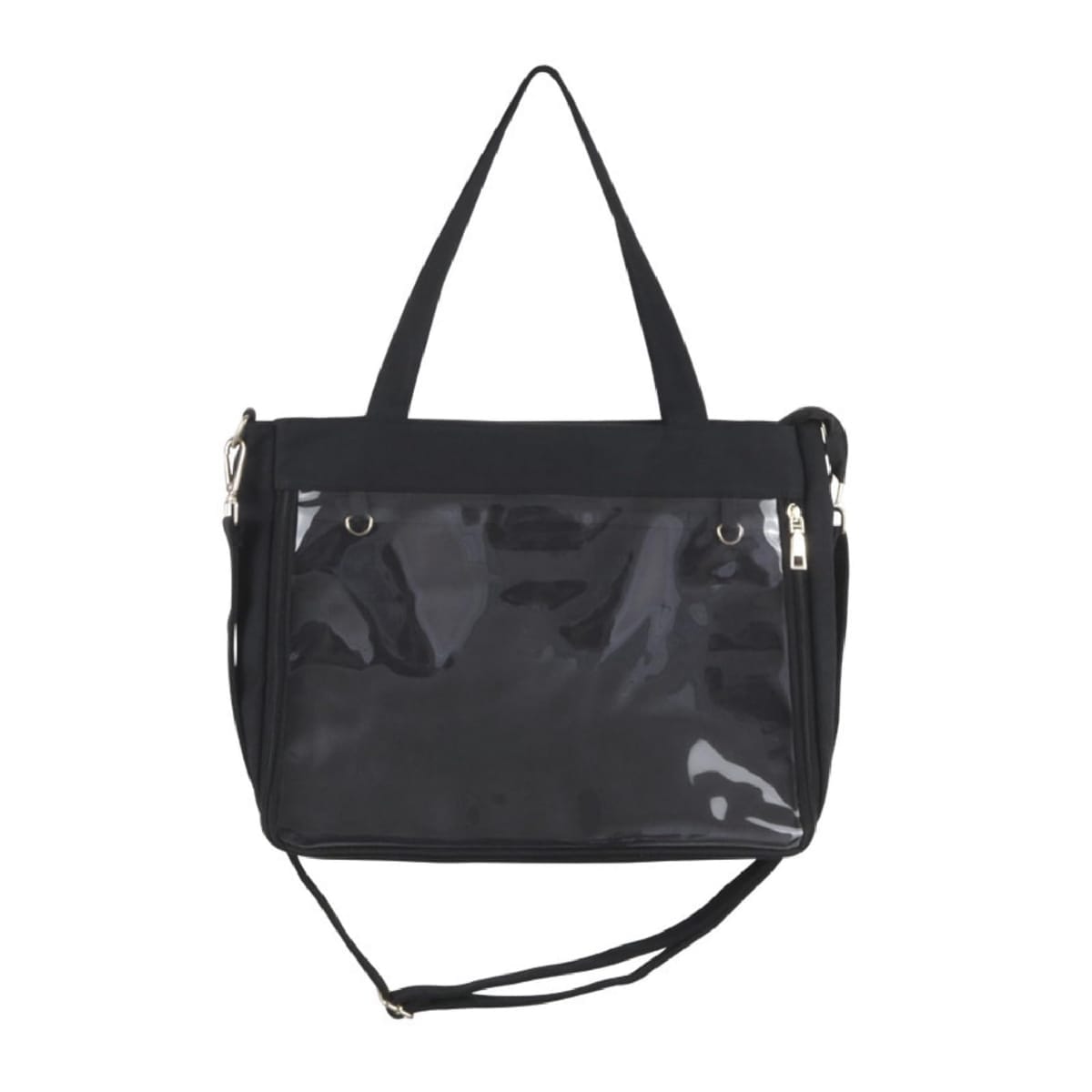 [CAWKAY] 痛バッグ 2way 痛バ トートバッグ ショルダー クリアバッグ デコバッグ キャンバス 鞄 バッグ 通学 レディース