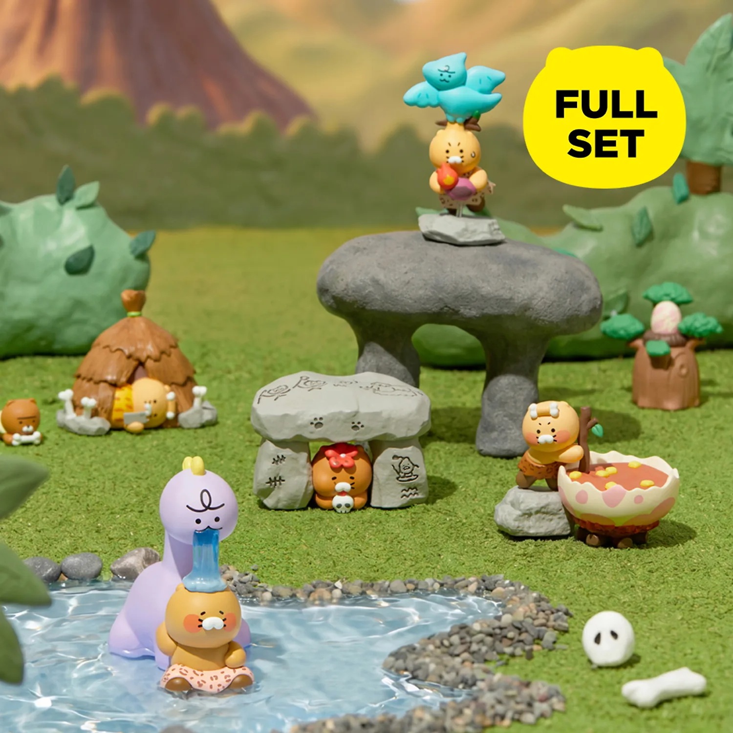 【韓国限定】 カカオフレンズ 石器時代 チュンシク ランダム フィギュア 5種 ブラインドボックス 原始人 ウガウガ