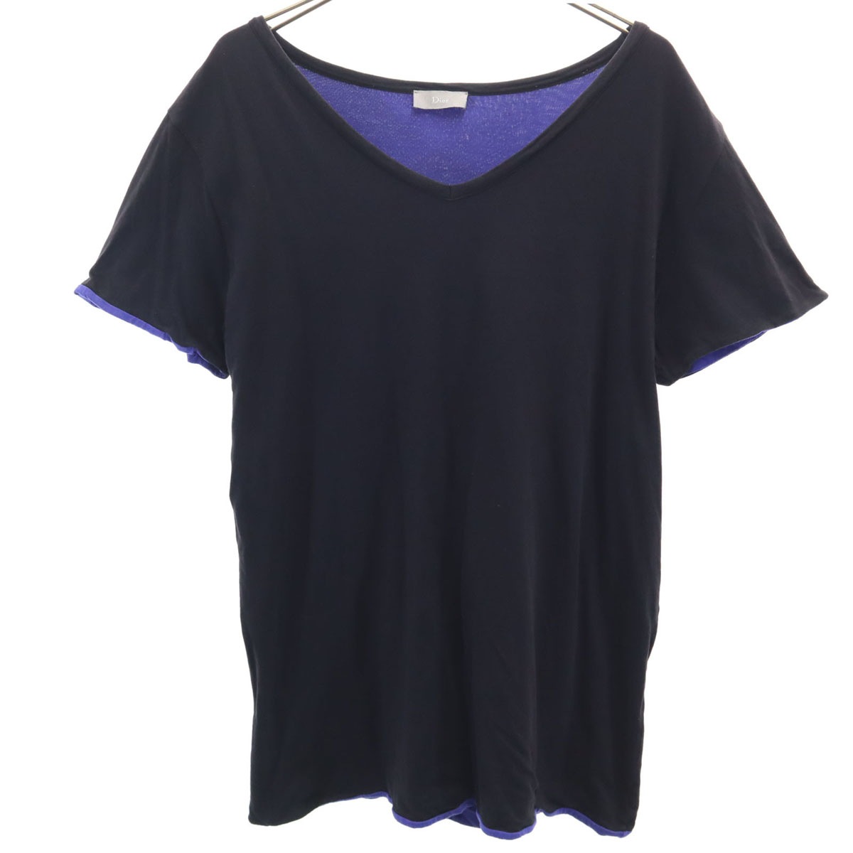 半袖 Vネック Tシャツ M ブラック レディース 古着