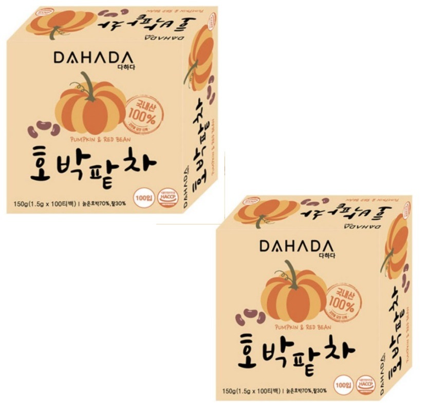 [DAHADA] 香ばしく楽しむ カボチャ小豆茶大容量1.5g*200個 (2box) あずき茶 韓国