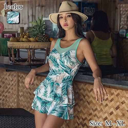 【グラシア】 水着 ワンピース レディース ビーチウェア スイムウェア 流行 海 プール カップ ティアードスカート フレッシュ ロコスタイル 常夏 ティアード パッド モールドカップ 可愛い 軽やか