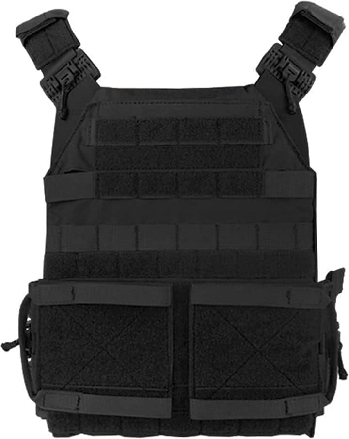 プレートキャリア 軽量 サバゲー用 タクティカルベスト サバイバルベスト MOLLE モール 戦術 プレキャリ サイズ調整可 500Dナイロン素材(ブラック, 調節可能ベスト)