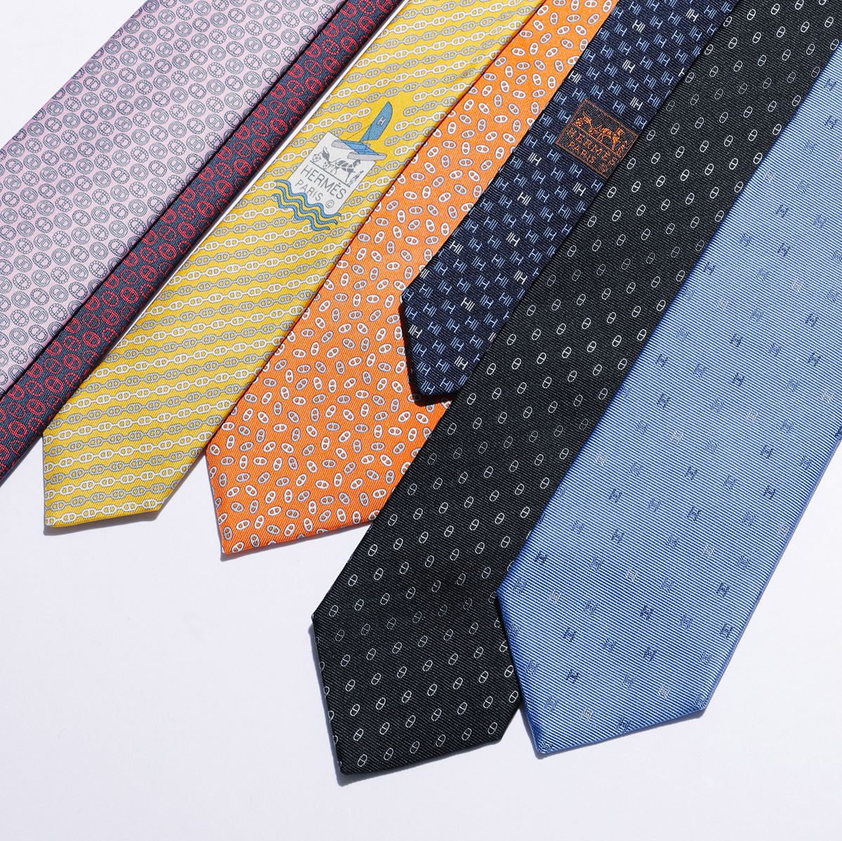 HERMES エルメス ネクタイ SOIE LOURDE CRAVATE TWILL TIE メンズ フランス製 シルク H柄 シェーヌダンクル ジャガード ブランドBOX付き カラー18色
