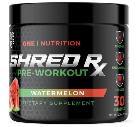 【Shred Rx プレワークアウト パウダー 男性と女性のための無糖スポーツ プレワークアウトサプリ】30回分 135mg カフェイン & クレアチン