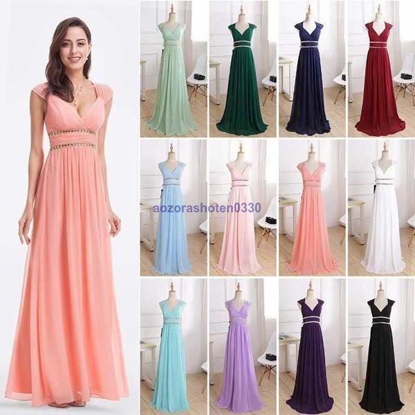 ロングドレス レディース Vネックノースリーブ イブニングドレス 花嫁 エレガント パーティードレス 演奏会 フォーマルドレス 7,527円