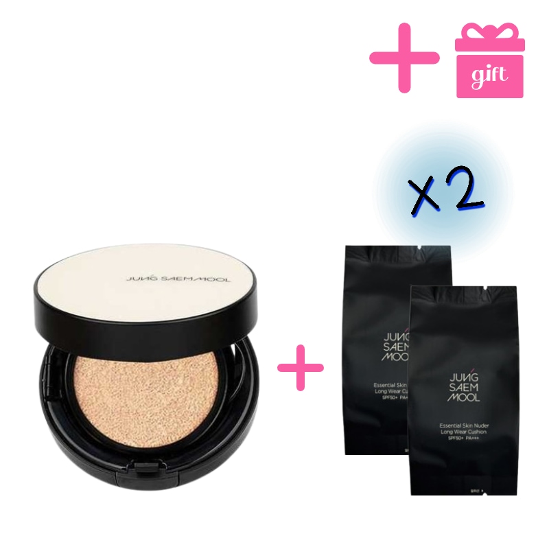 【GIFT】【本品1個+レフィル2個セット】ロングウェアスキンヌーダークッションファンデ/クッションファンデーションレフィル