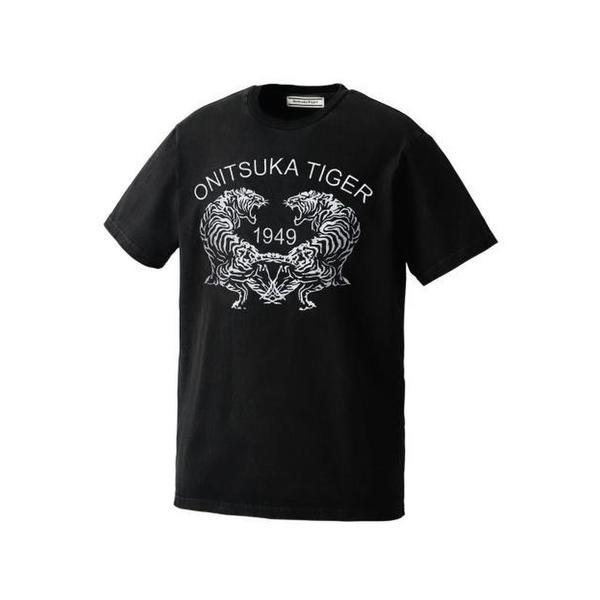 オニツカタイガー半袖Tシャツ 2183B458 001 BLACK DOM