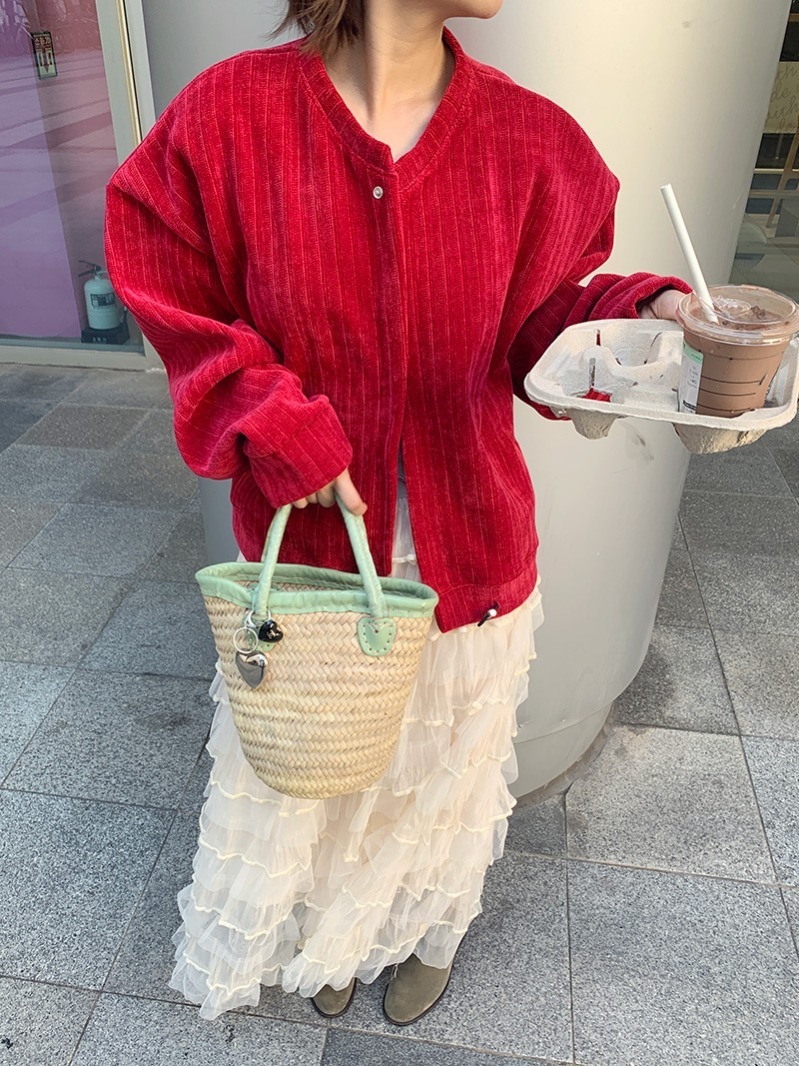 unisex バルーンフィットカーディガン
