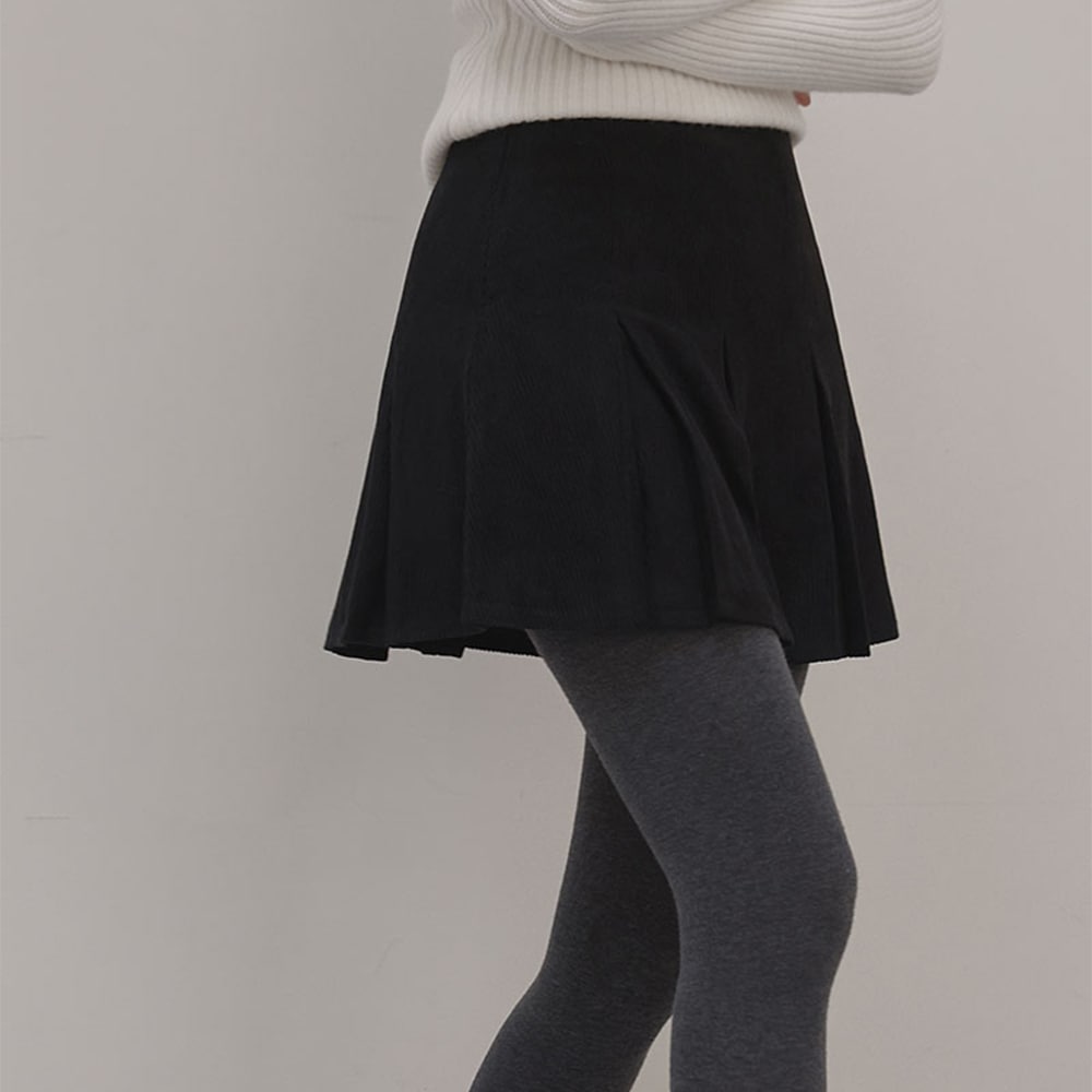 サディンコーデュロイプリーツバンディングミニスカート