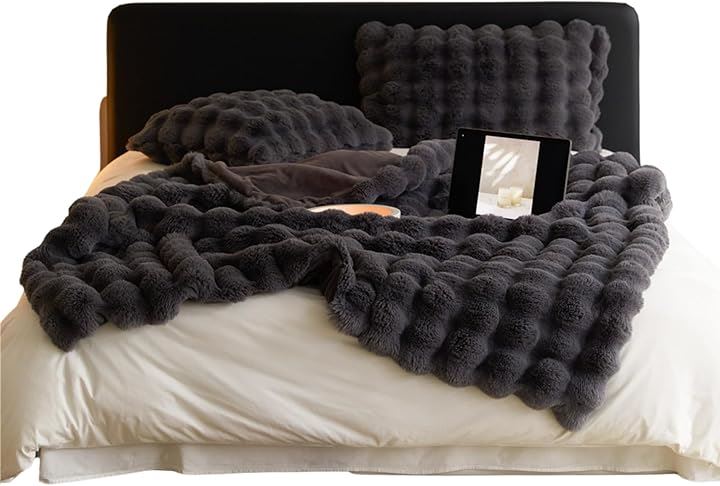 キルト芯 ソフト ポリエステル 繊維毛布 ふわふわマイクロファイバー フリース 寝室用 シングルベッド ソファ 冬のキルト(ダークグレー, 140x200cm)