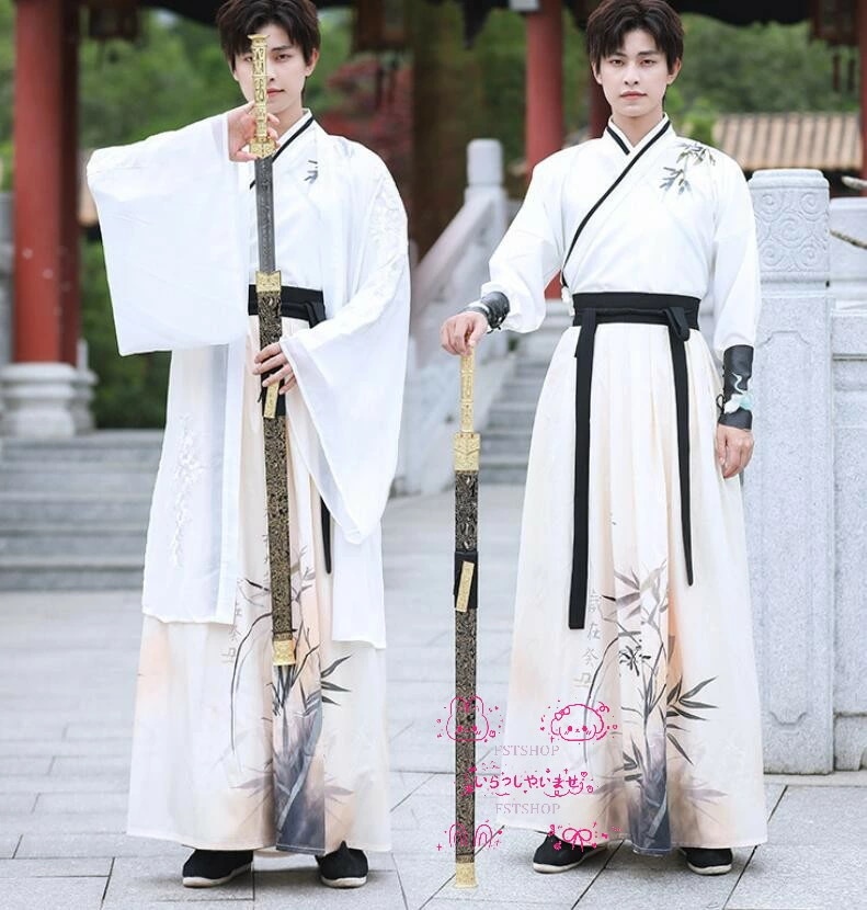 【2025新作入荷】チャイナ服メンズ漢服コスプレ服レディース カップルペア男女通用 唐装2点セットアップ舞台ステージダンス衣装 演出服 男女兼用 古代コスプレ衣装 羽織 大人用 長袖 交差襟コスプレ衣