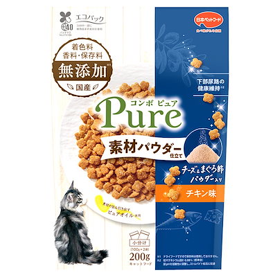 他サイト： キャットフード　コンボ　ピュア　キャット　チキン味・チーズ＆まぐろ節パウダー仕立て　２００ｇ　ＣＲＣ35―15―60―35―00の商品画像