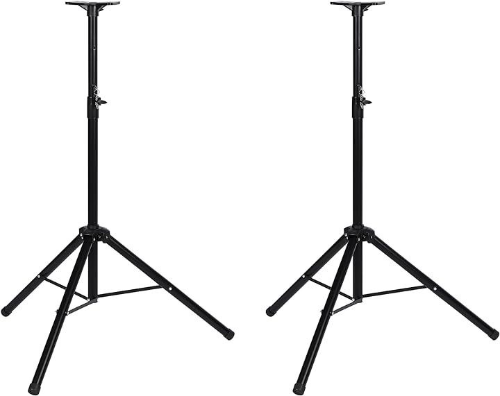 大型 スピーカー スタンド 2本組 110cm185cm 折りたたみ式 三脚タイプ PA コンパクト 持ち運び ポータブル( ガン メタリック ブラック)