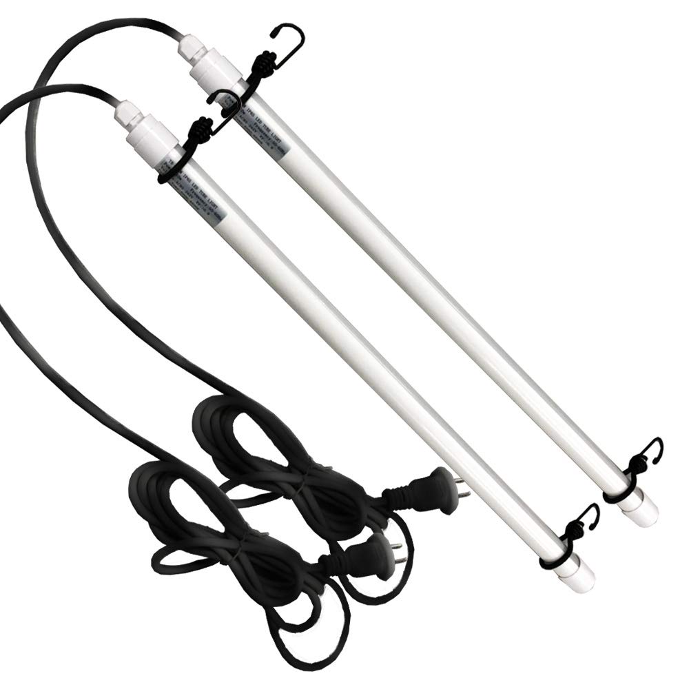 2本セット PSE取得品 NEO LED IP65 防水 プラグ付 蛍光灯 パイプライト 作業灯 投光器 工事不要 コンセント AC 軽量 9W 20W型 昼光色 6000K フィールドライト 園芸