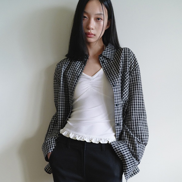 LOOSE FIT CHECK SHIRT BLACK