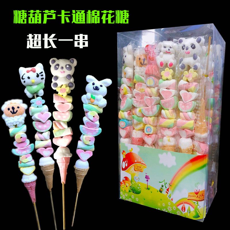 おいしいおやつ 子供用の創造的な串かわいい漫画のマシュマロ砂糖漬けの鷹串入りキャンディー箱全体 新しい日付