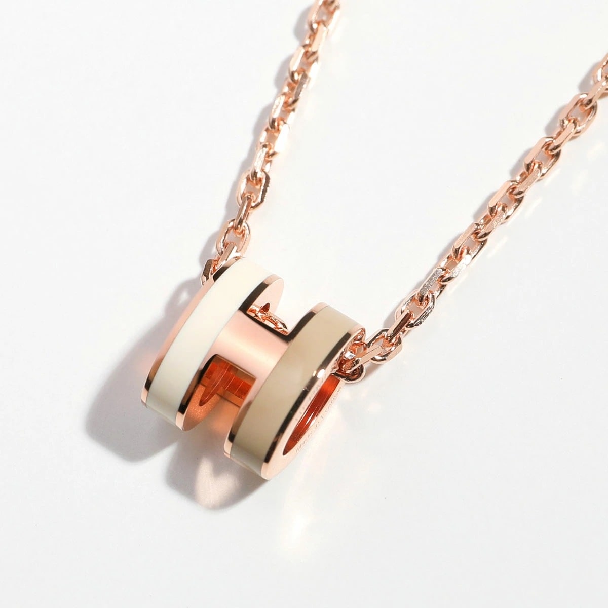 HERMES エルメス ネックレス ポップアッシュ ミニ ロカバール Pop H MINI H100066FO メタル バイカラー ペンダント Hロゴ SYSTEME/PKGD