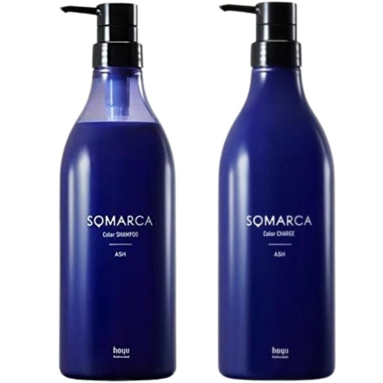 各1個セット ホーユー ソマルカ カラーシャンプー アッシュ 770ml ＋ ソマルカ カラーチャージ アッシュ 750g セット