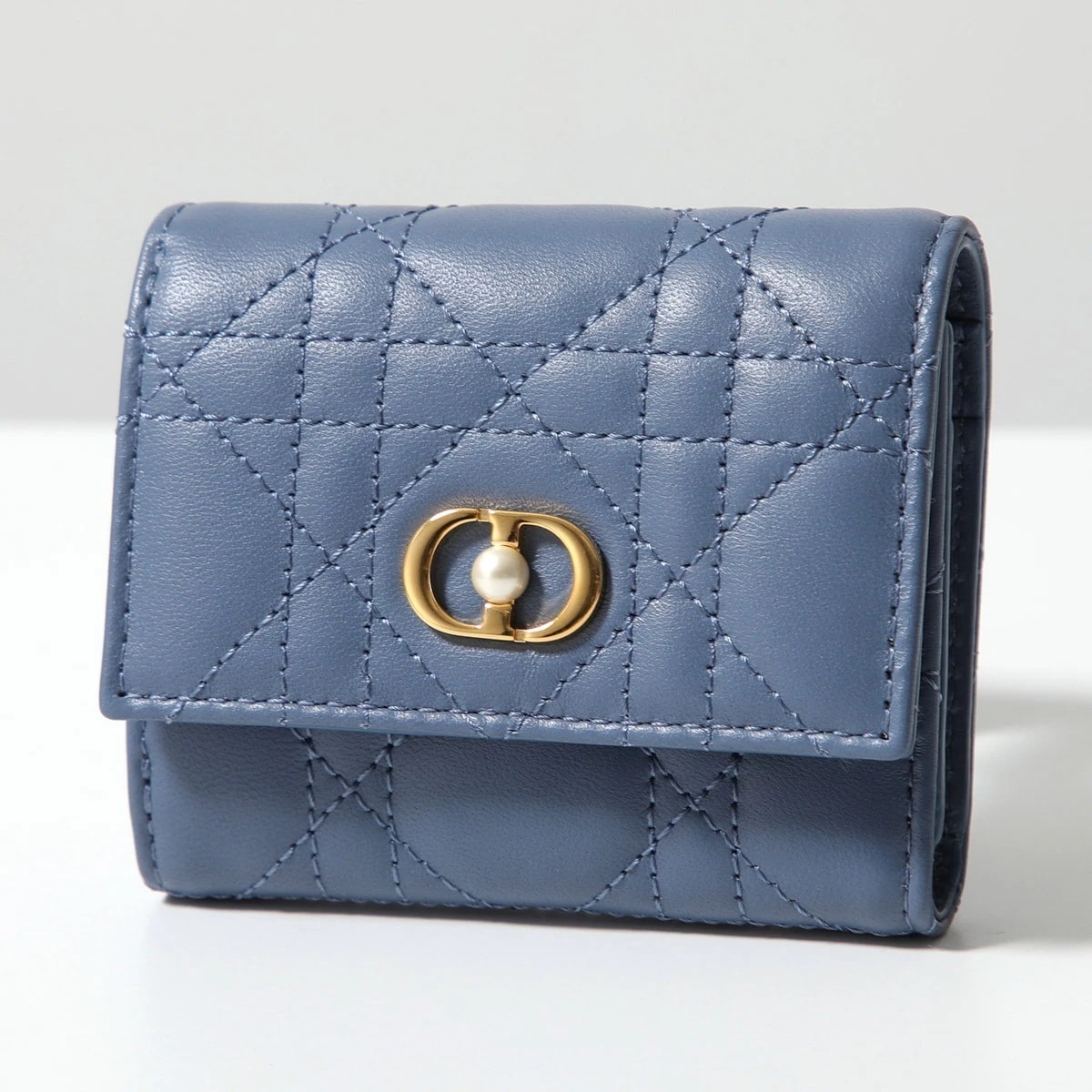 Dior ディオール 三つ折り財布 JOLIE MEDIUM ジョリー ミディアム S3105UNJB レディース キルティングレザー パール ミニ財布 CDロゴ カラー3色