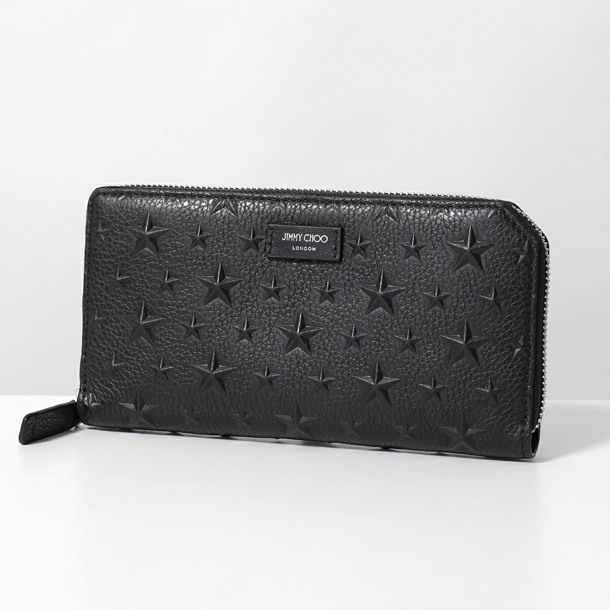 Jimmy Choo ジミーチュウ ラウンドファスナー 長財布 CARNABY/S EMG カーナビー メンズ レザー スターエンボス ロゴ 小銭入れあり カラー2色