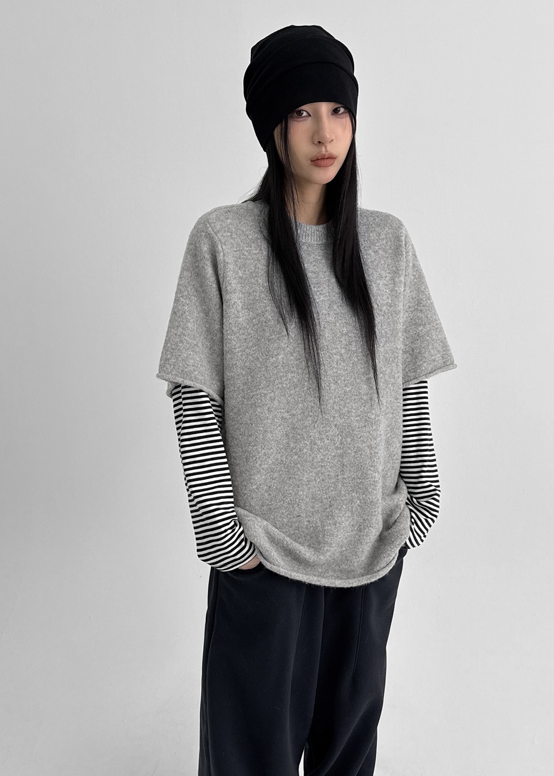 ロザリー ハーフスリーブ ウールニット