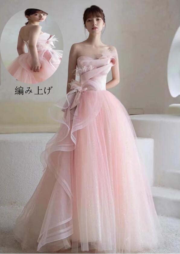 ロングドレス カクテルドレス 花嫁ドレス お呼ばれ カラードレス パーティードレス お姫様ドレス 高級感 韓国風 同窓会 ドレス セクシー シャンパン イブニングドレス 発表会 スレンダー 上品 エレ