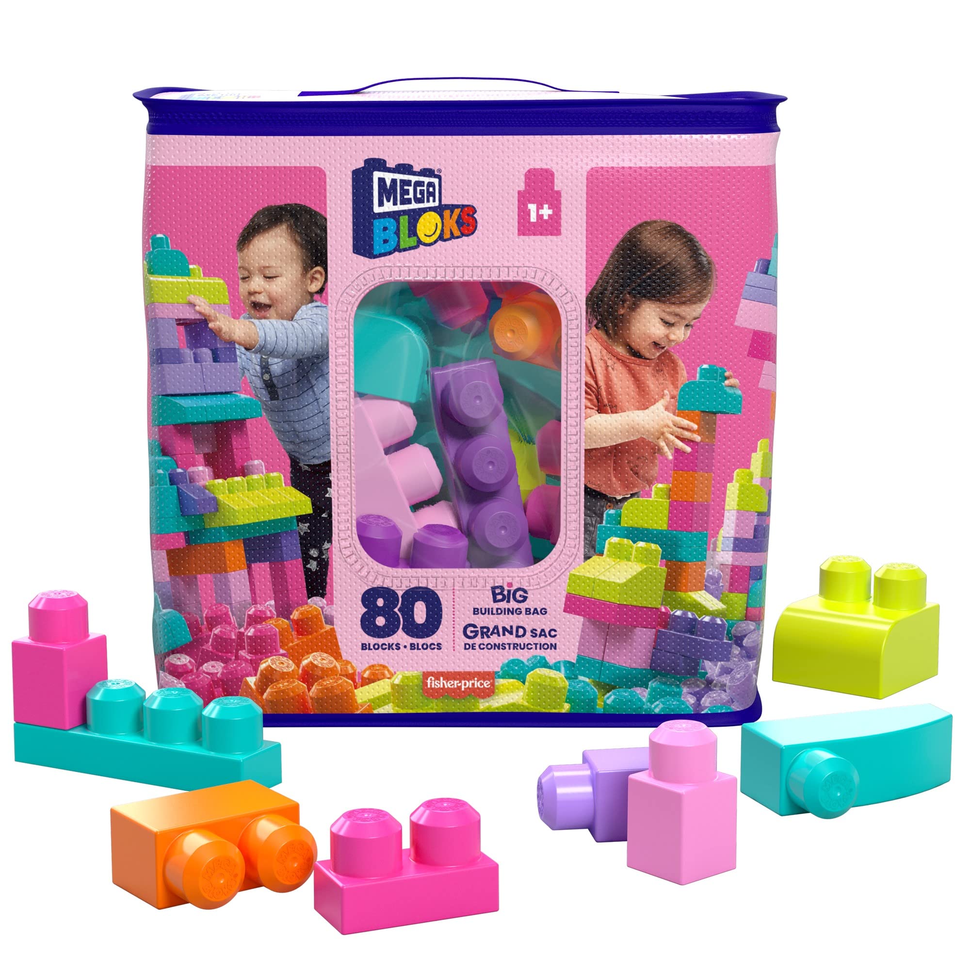 マテル(MATTEL) メガブロック(MEGA BLOKS) 1才からのメガブロック たっぷり80個ブロックパック ピンク 【ブロックセット】【1才～】【プレゼント】 DCH62