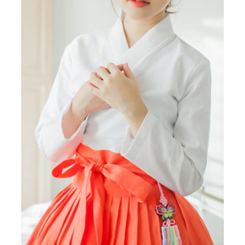 生活韓服 長袖 長袖 一目 純正 白 ダーレワン韓服(単品)