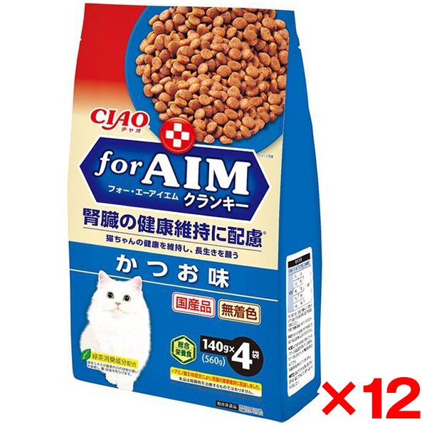 12個セット CIAO for AIMクランキー 140g×4袋 かつお味
