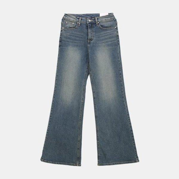 女性デニムパンツ ブーツカット デイリー スリム ハイウエスト スパン チョン...