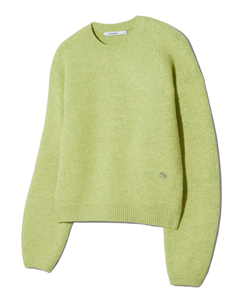 LOGO SOFT SEMI-CROP KNITWEAR (YELLOW GREEN)