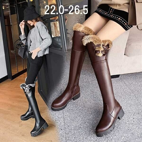 【期間特典】ニーハイブーツ ボア ヒール5.5cm 裏起毛 ブラウン ブラック ロングブーツ サイハイブーツ 大きいサイズ 美脚 レディース 大人 女性 ジョッキーブーツ おしゃれ シューズ 靴 あ