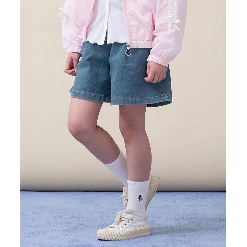 ビーンポールキッズ BEANPOLE KIDS 女の子用 デニムショートパンツ ブルー (BI6325G01P) BI6325G01P 349962