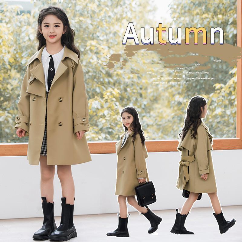 売れ筋秋冬新品 即納トレンチコート 子供 チェスターコート キッズ スプリングコート 女子 ミドル丈 春 秋 冬 子供服 アウター 子ども ガールズ ジュニア きれいめ